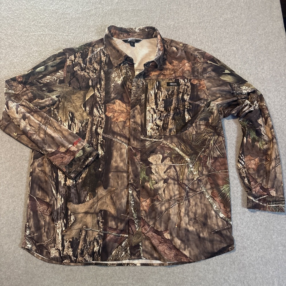 Guide Series Camouflage Vented Shirt Scent Core Button Up Long Sleeve Mens 2XL